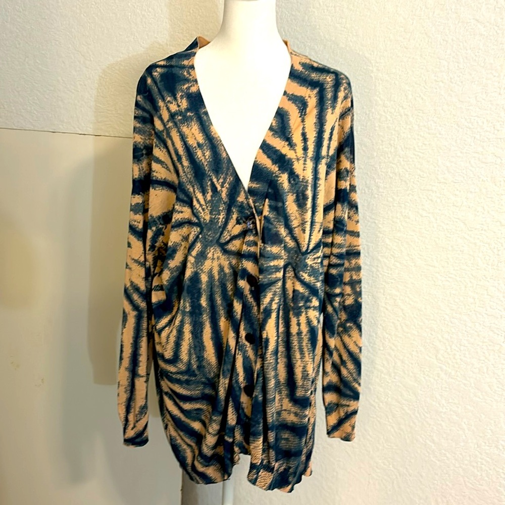 Zara tie Dye Knit Cardigan sweater. Size Large